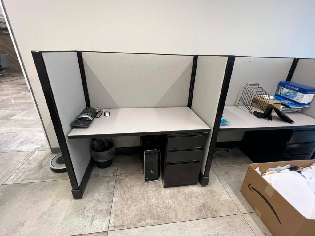 Commercial abandoned property auction in Fullerton CA with office furniture
