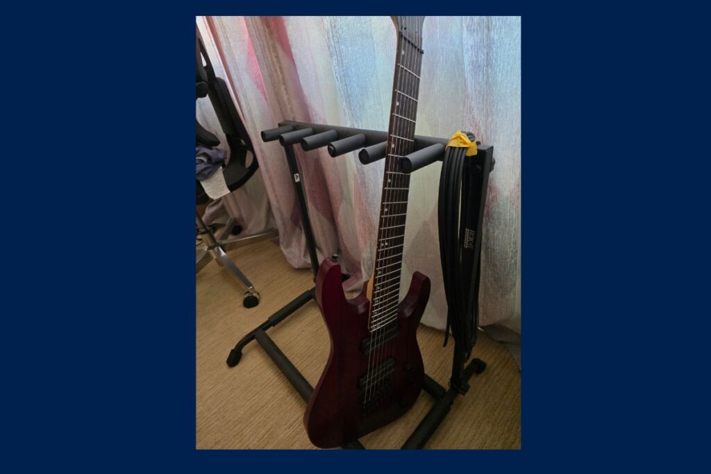 Guitar and guitar stand at 67 Fairfax Irvine