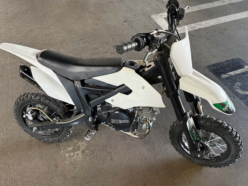 Mini dirt bike in abandoned property contents auction