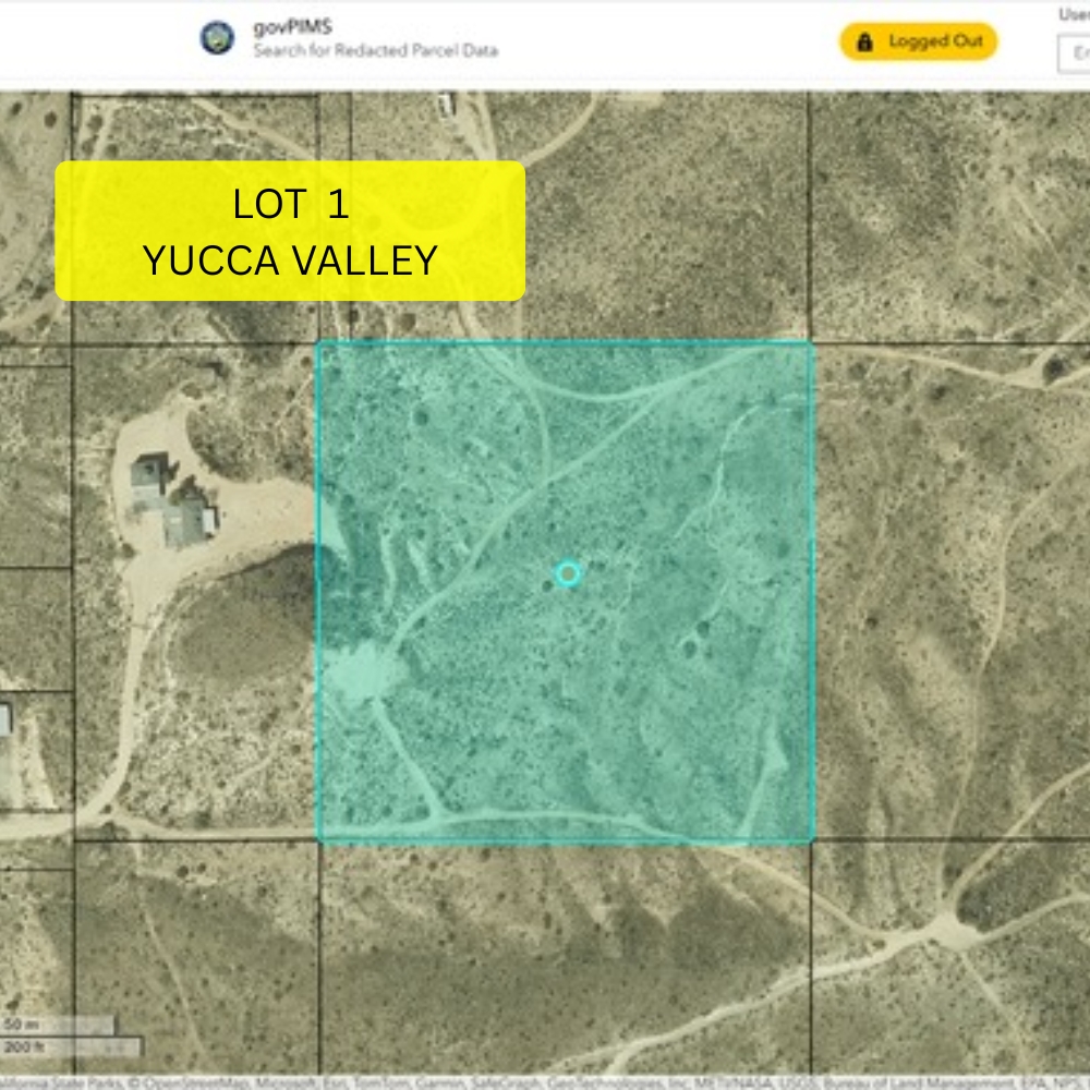 Yucca Valley CA land auction with desert acreage