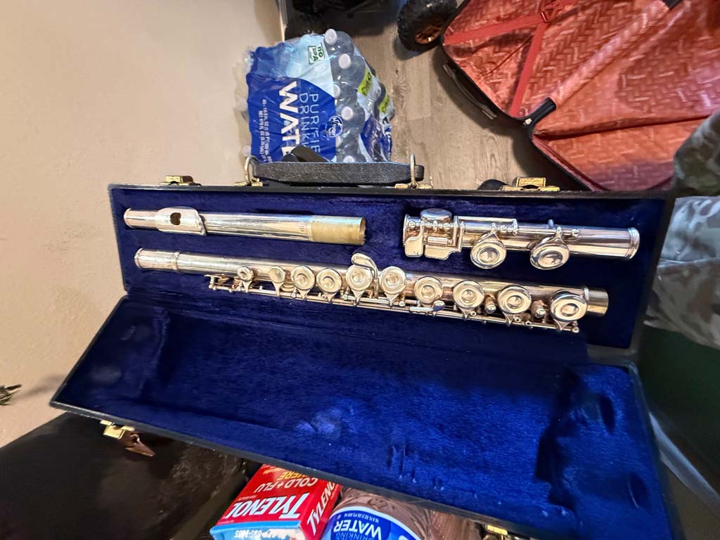 Flute in case at abandoned property auction California