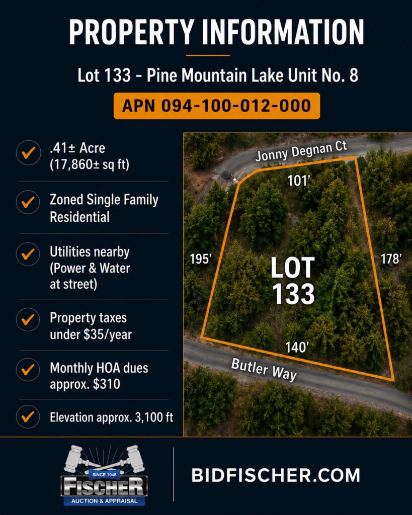 California acreage and gated community parcel auction