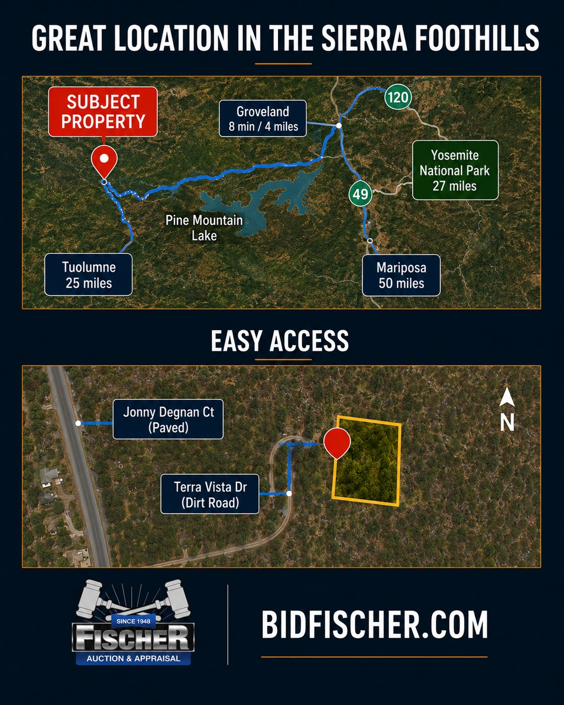 Yucca Valley and Pine Mountain Lake land parcels for auction
California real estate auction featuring vacant land