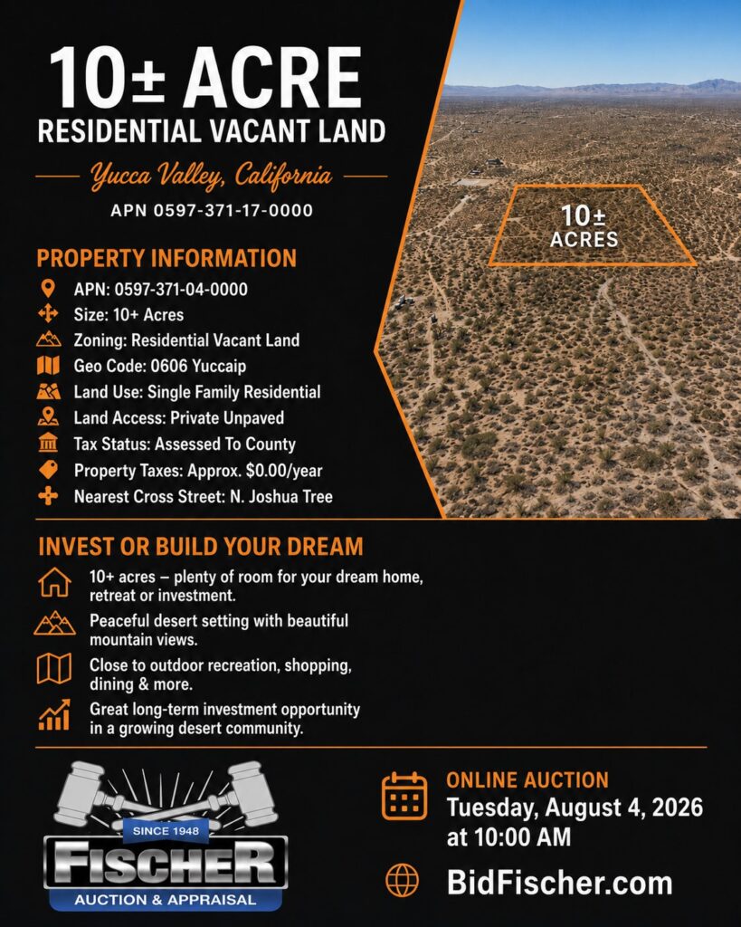 Residential vacant land auction in Yucca Valley California