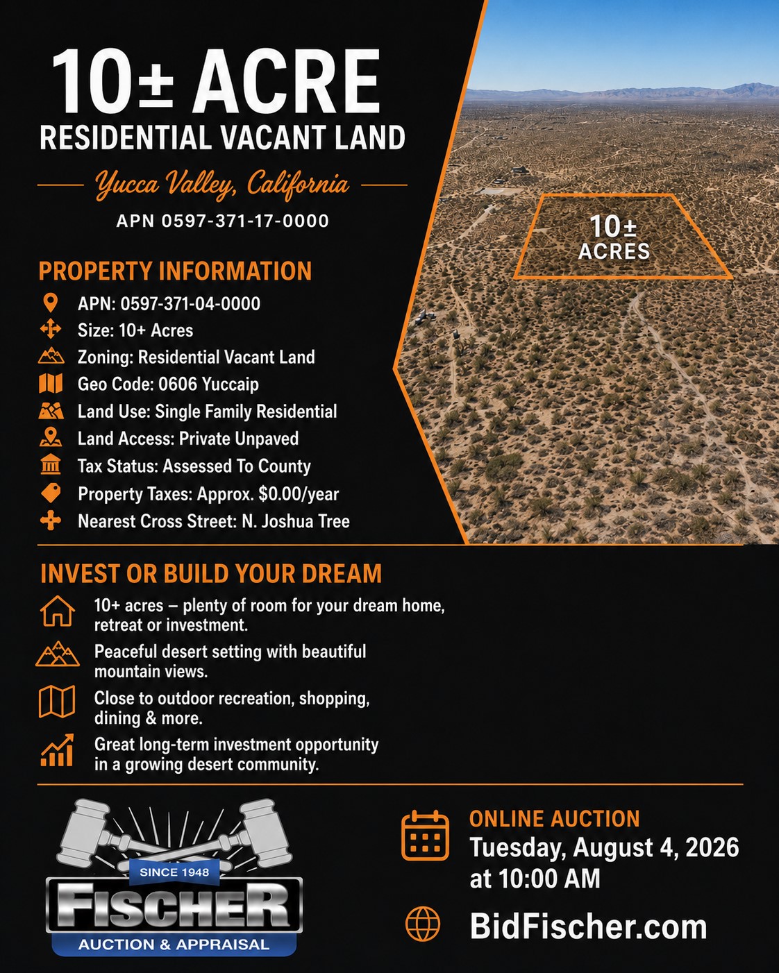 Residential vacant land auction in Yucca Valley California