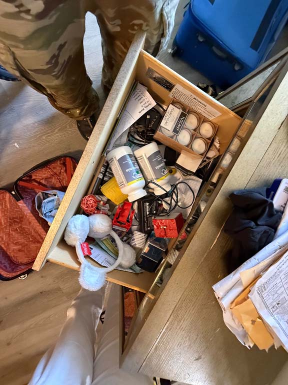 Coffee table and small chest of drawers at property auction