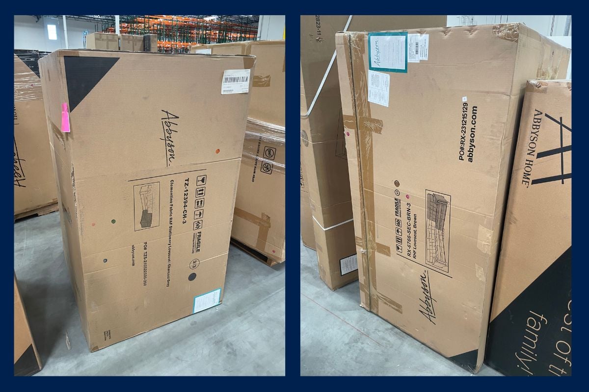 Abbyson new in box furniture liquidation California