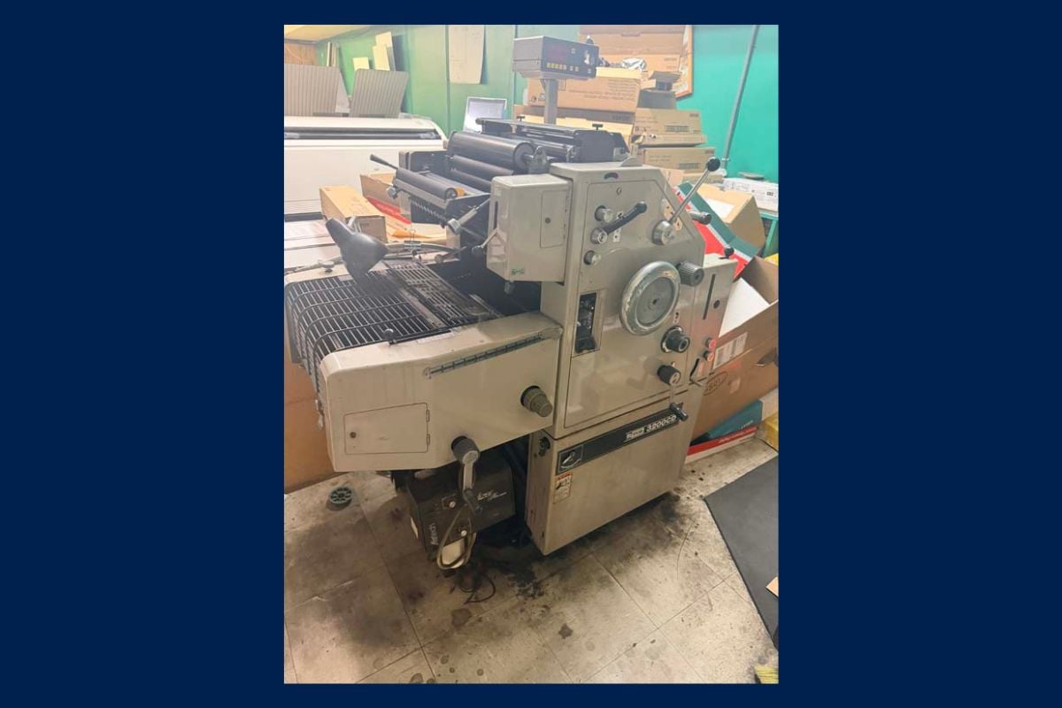 HP DesignJet large-format plotter at equipment auction
