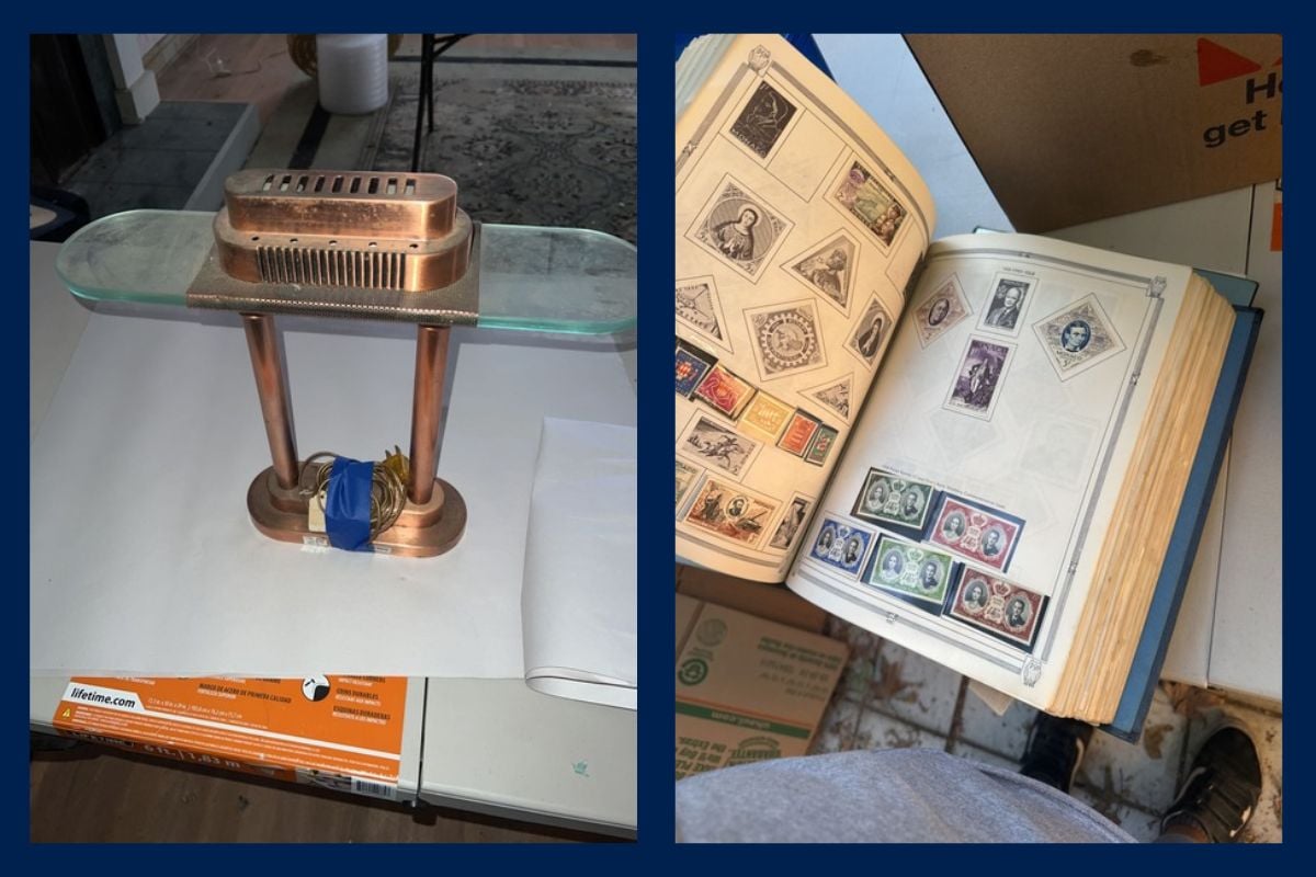 Antique furniture vinyl records and collectibles auction