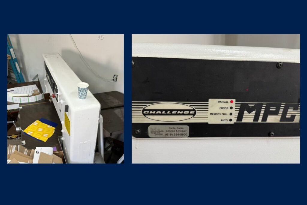 San Diego print shop equipment auction featuring printing machinery